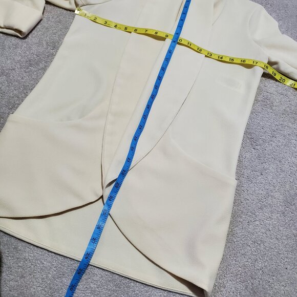 WILFRED Aritzia Chevalier Blazer Open Front Crepe Shawl Collar Cream Women's 0 - Picture 12 of 14